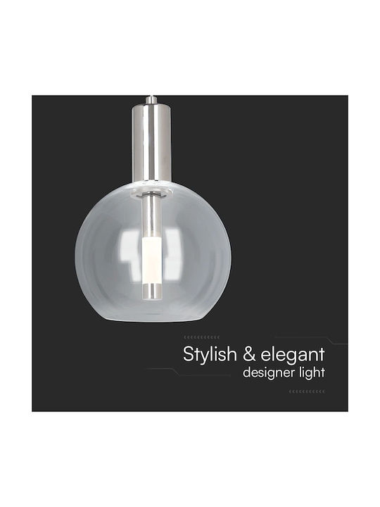 V-TAC Pendant Light Silver 20x195cm