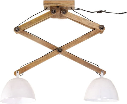 vidaXL Pendant Light White with Socket E27 29x18x85cm