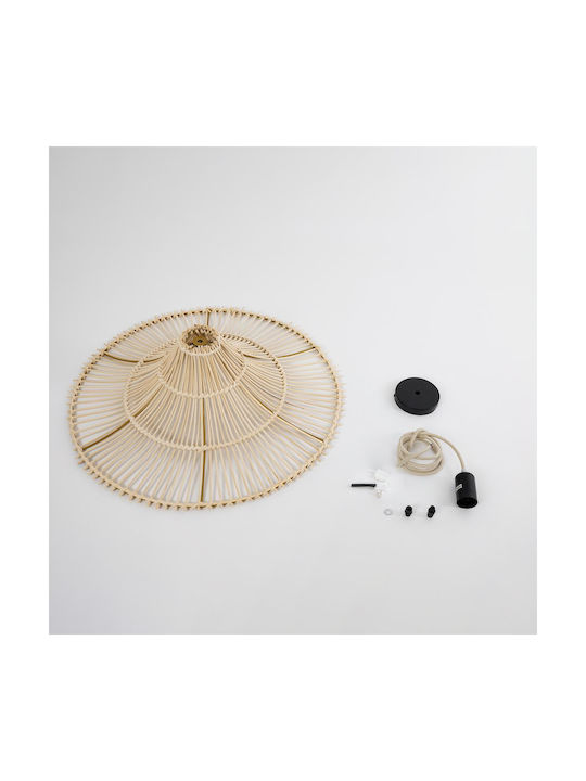 GloboStar Palermo Deckenleuchte Beiges Boho Raster mit Lampenbirnensockel E27 60x60x20cm