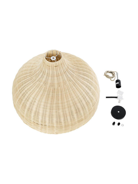 GloboStar Afuru Deckenleuchte Beige Boho Raster mit Lampenbirnensockel E27 60x60x40cm