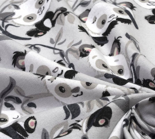 Dimcol Пухено одеяло За Количка Памук Panda Многоцветен 120x160см
