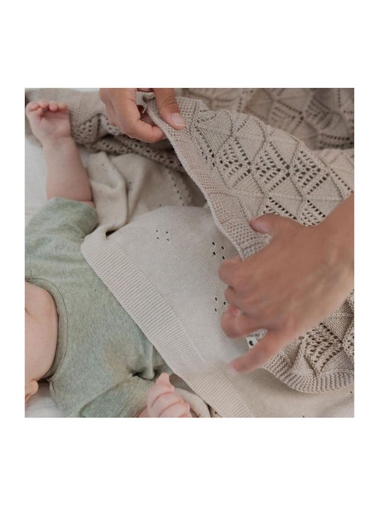 Bibs Blanket Nursery Swaddling Blankets Knitted Beige Vanilla 70x100cm