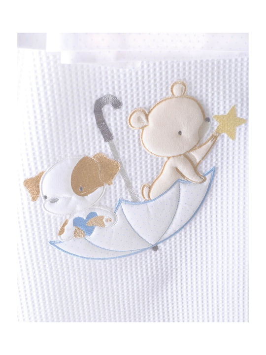 Rythmos Blanket Cot Umbrella Fight Waffle White Sky Blue 120x150cm