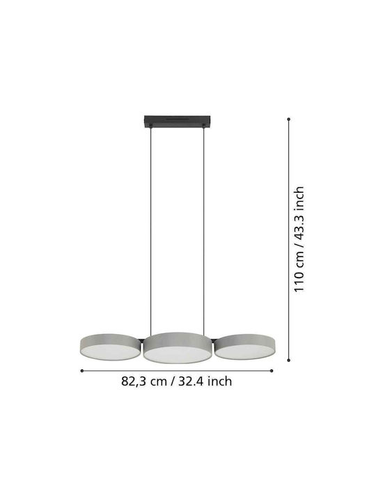 Eglo Hängelampe Gray Schiene 82x30x110cm.