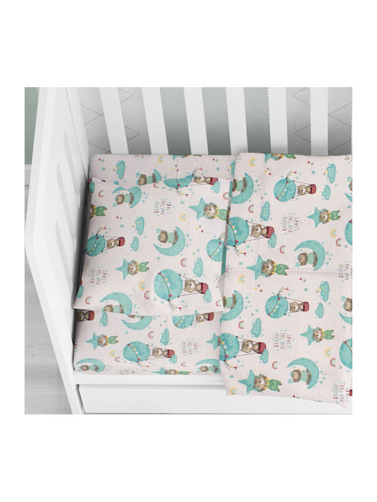 Dimcol Reach Stars Baby Cotton Pillowcase Green 35x45cm