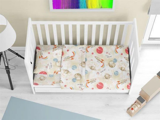 Dimcol Spaceship 186 Față de pernă pentru bebeluși din 100% bumbac Beige 35x45cm