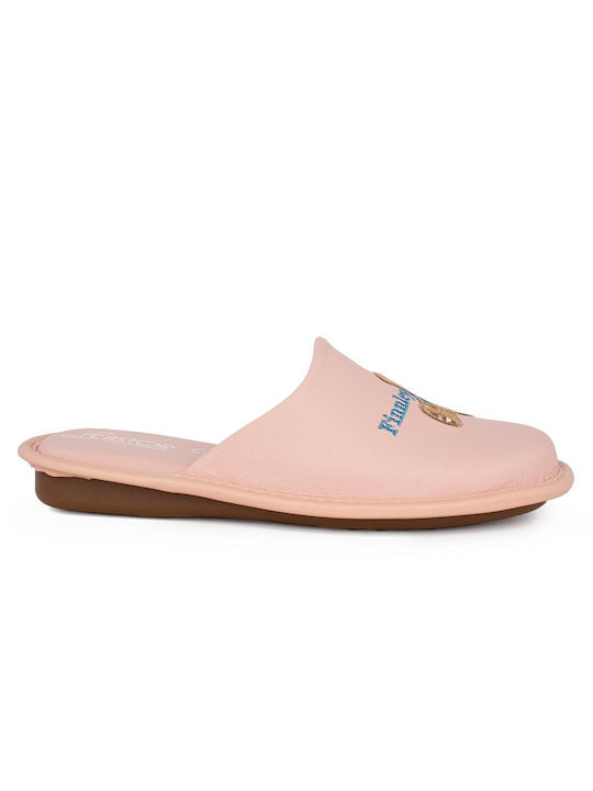 Castor Anatomic Anatomical Leather Women's Slippers in Pink color