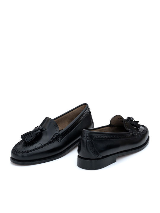 Leather Women's Loafers in Black Color