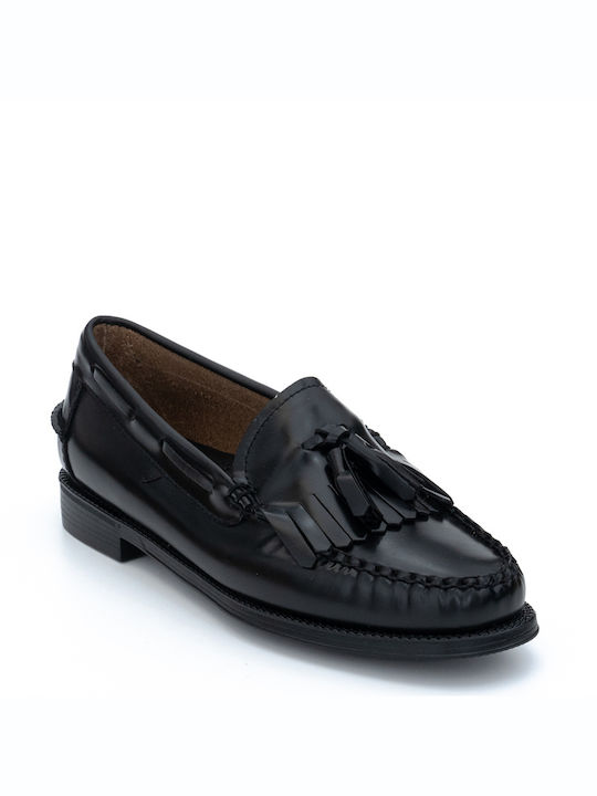 G.H. Bass & Co Leather Women's Loafers in Black Color