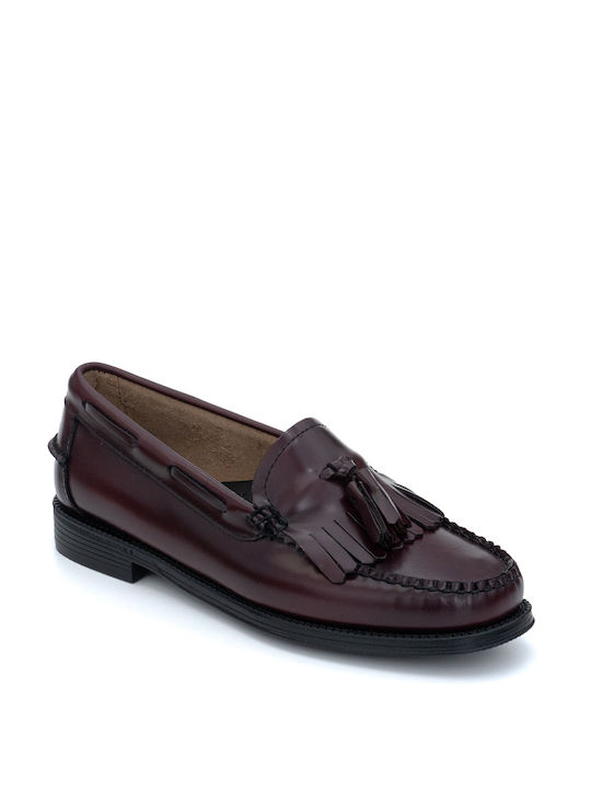 G.H. Bass & Co Leather Women's Loafers in Burgundy Color