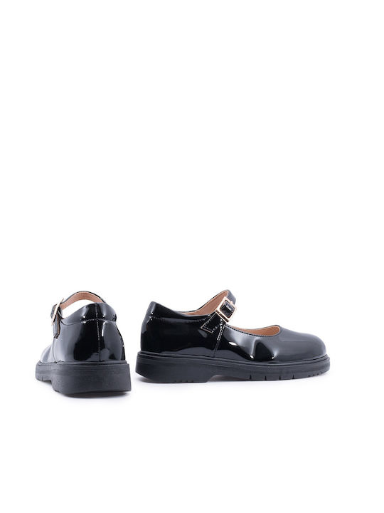Kids Ballerinas with Adjustable Metal Clasp Black