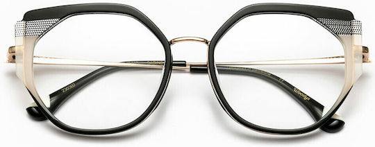 Woodys Barcelona Women's Butterfly Prescription Eyeglass Frame Black SABINE 01
