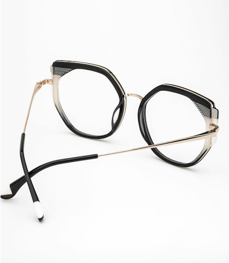 Woodys Barcelona Women's Butterfly Prescription Eyeglass Frame Black SABINE 01