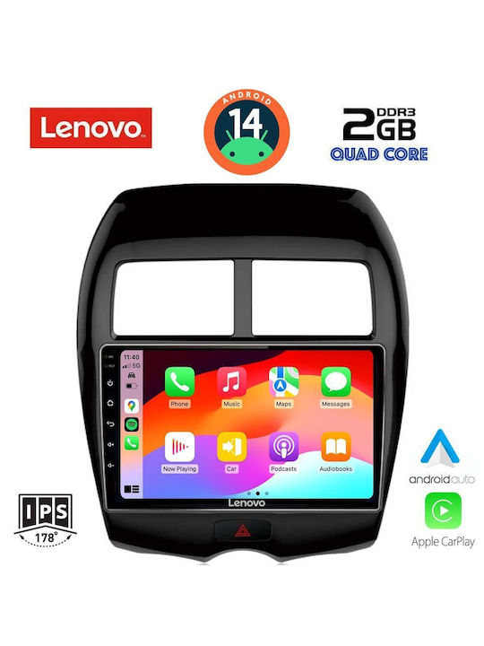 Lenovo Ηχοσύστημα Αυτοκινήτου για Peugeot 4008 Mitsubishi Asx 2009> (Bluetooth/USB/AUX/WiFi/GPS/Apple-Carplay/Android-Auto) με Οθόνη Αφής 10"