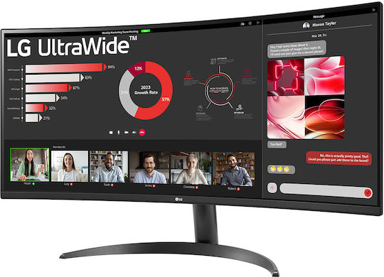 LG 34WR50QK-B Ultrawide VA HDR Curved Monitor 34" QHD 3440x1440 with Response Time 5ms GTG