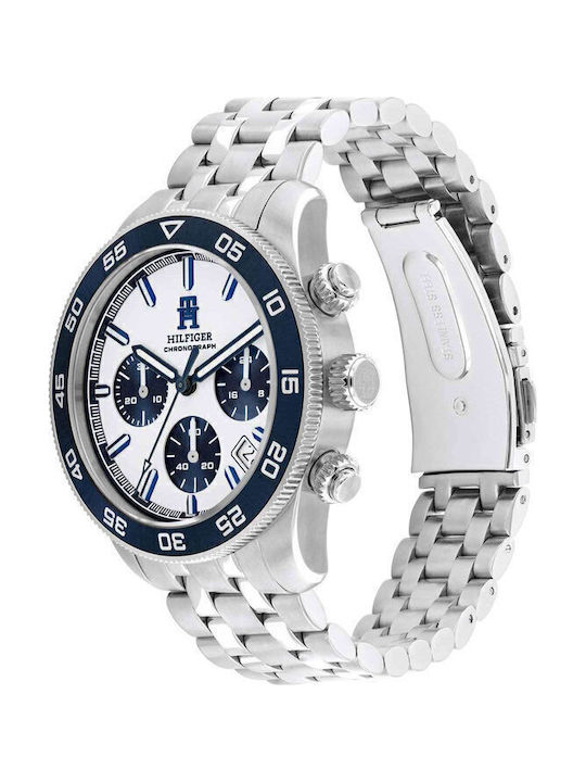 Tommy Hilfiger Lance Men's Watch 41mm Chronograph Battery with Silver Metal Bracelet