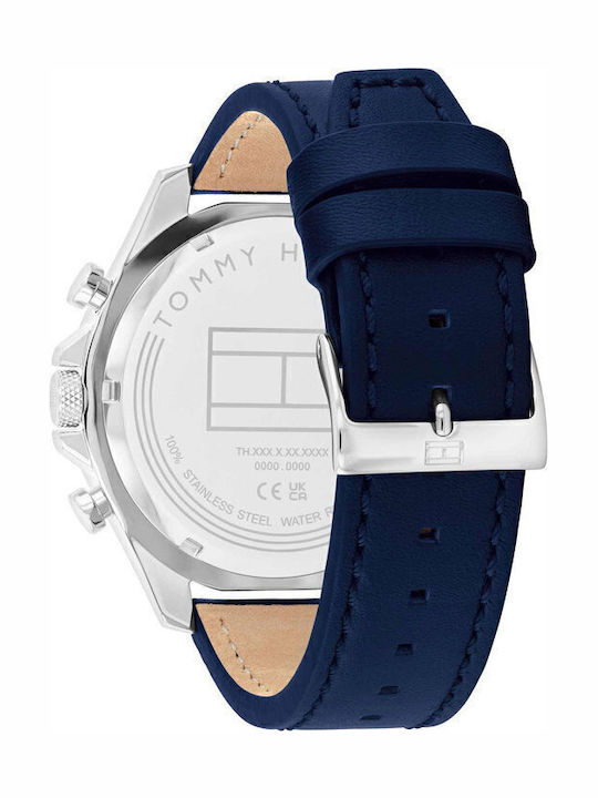 Tommy Hilfiger Sport Men's Watch 46mm Battery with Blue Leather Strap