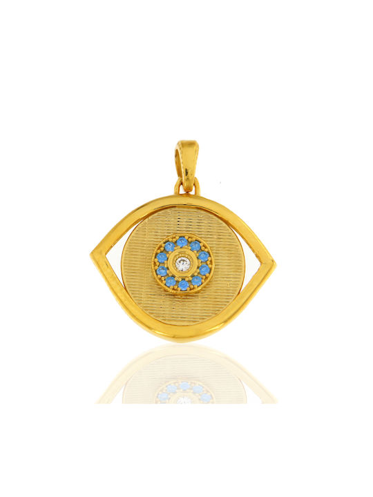 Kontopoulos Charm Amulet Constantine Eye from Gold 9 K