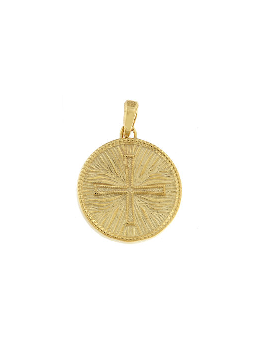 Kontopoulos Charm Amulet Constantine from Gold 9 K with Zircon