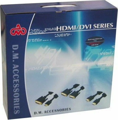 DM Pro Cable DVI-D male - DVI-D male 20m Μαύρο (DM3006-00-20)