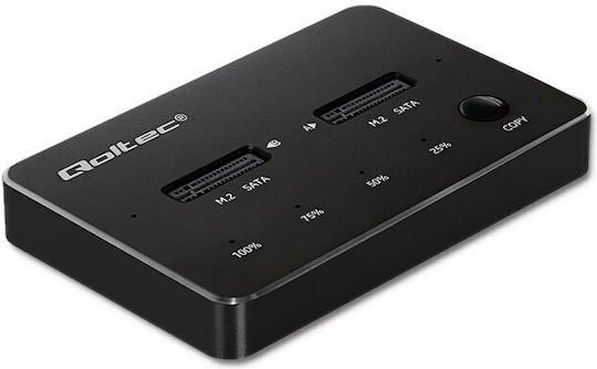 Qoltec Docking Station for 2 Hard Drives SATA M.2 (2230)" / M.2 (2242)" / M.2 (2260)" with Connection USB-C (50310)