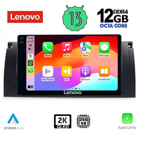 Lenovo Car Audio System for BMW Series 5 (E39) / X5 (E53) 1997-2004 (Bluetooth/USB/WiFi/GPS/Apple-Carplay/Android-Auto) with Touch Screen 9"