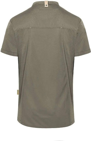 Karlowsky Mantel Koch 100% Baumwolle Khaki mit Kurzärmelig