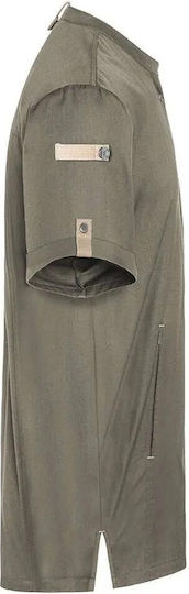 Karlowsky Mantel Koch 100% Baumwolle Khaki mit Kurzärmelig