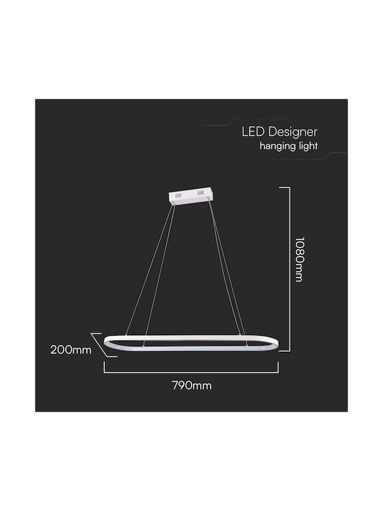 V-TAC Висящо Осветително Тяло Бял LED с Естествено Бяло Светлина Rail