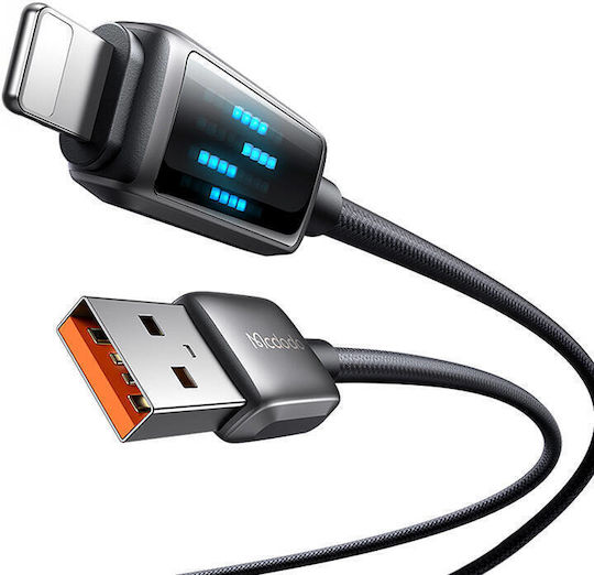 Mcdodo LED USB-A към Lightning кабел 18W Черен 1.2м (CA-5250)