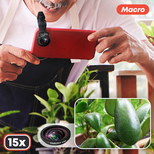 Kit Universal Lentile Smartphone Teleobiectiv Fisheye Unghi Larg 2 Macro