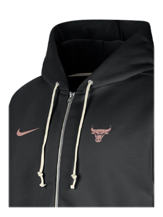 Chicago Bulls Standard Issue Dri-Fit Ζακέτα με Κουκούλα Μαύρο