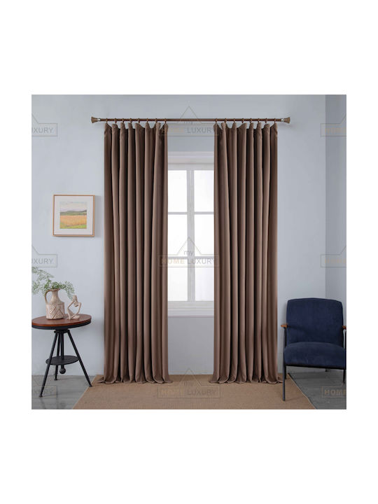 Homeone Curtain with Pencil Pleat Brown 270x275cm