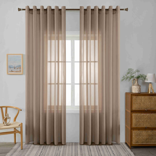 Homeone Curtains With Brown Grommets 270x270cm