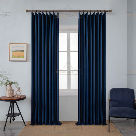 Homeone Curtain with Blue Pencil Pleat 270x275cm