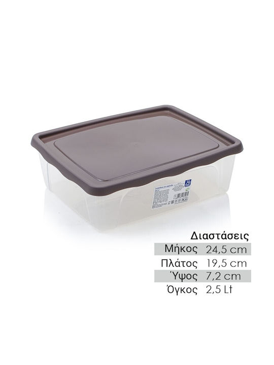 Pasabahce Plastic Lunch Box Brown 2500ml
