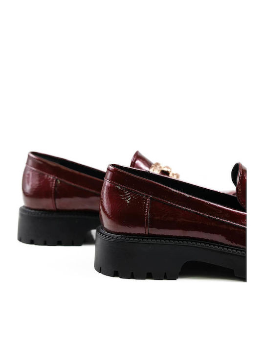 Μπορντό Ελληνικά Loafers Σφυρήλατη Διακόσμηση