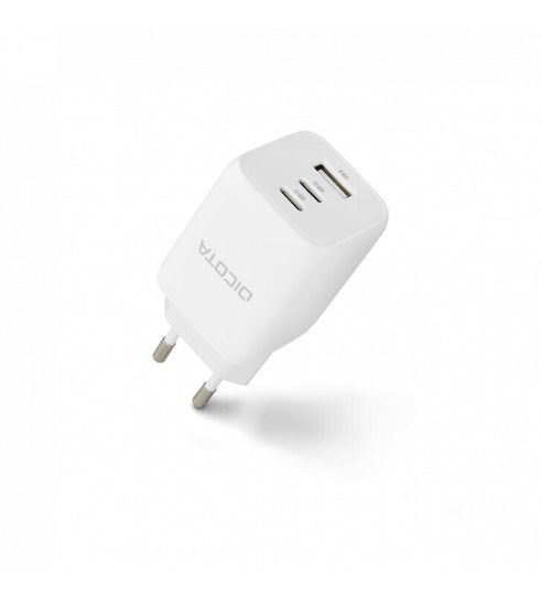 Dicota Charger Without Cable GaN with USB-A Port and 2 USB-C Ports 65W Whites (D32054)