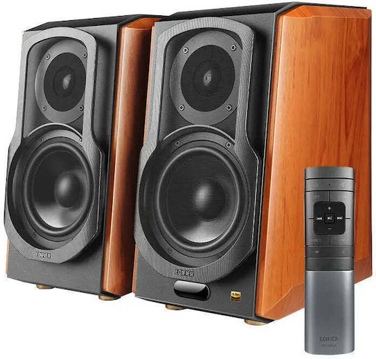 Edifier S1000W Αυτοενισχυόμενα Ηχεία με Wi-Fi & Bluetooth 120W (Ζεύγος) Καφέ