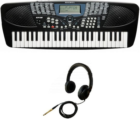 Kurzweil Keybaord KP30 Βundle cu 49 Taste Standard Touch cu Căști Negru Pachet