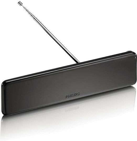 Philips SDV5225 Εσωτερική Κεραία Τηλεόρασης (απαιτεί τροφοδοσία) σε Μαύρο Χρώμα Σύνδεση με Ομοαξονικό (Coaxial) Καλώδιο