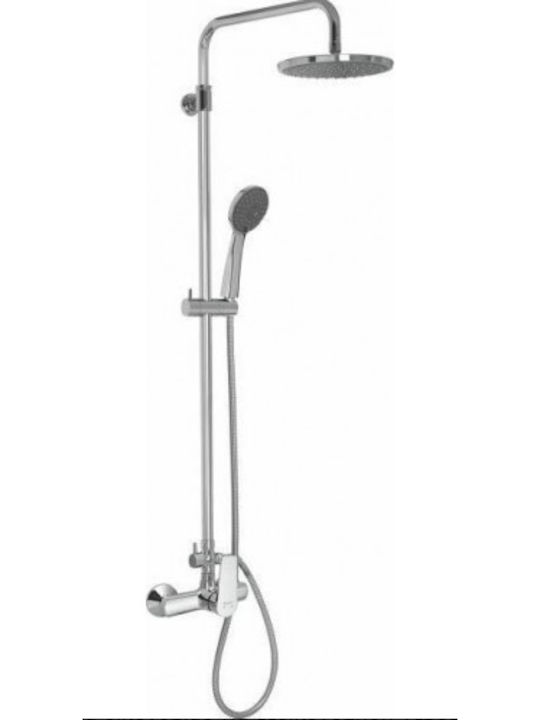 Viospiral Optima Ρυθμιζόμενη Στήλη Ντουζ με Μπαταρία 100.5-134.5cm