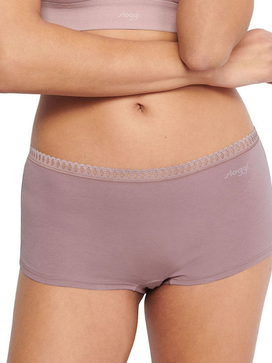 Βαμβακερά Γυναικεία Boxer 3Pack με Δαντέλα Μόκα