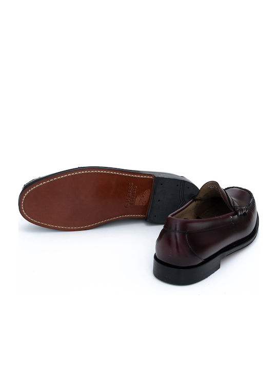 Leder Herren Mokassins in Burgundisch Farbe