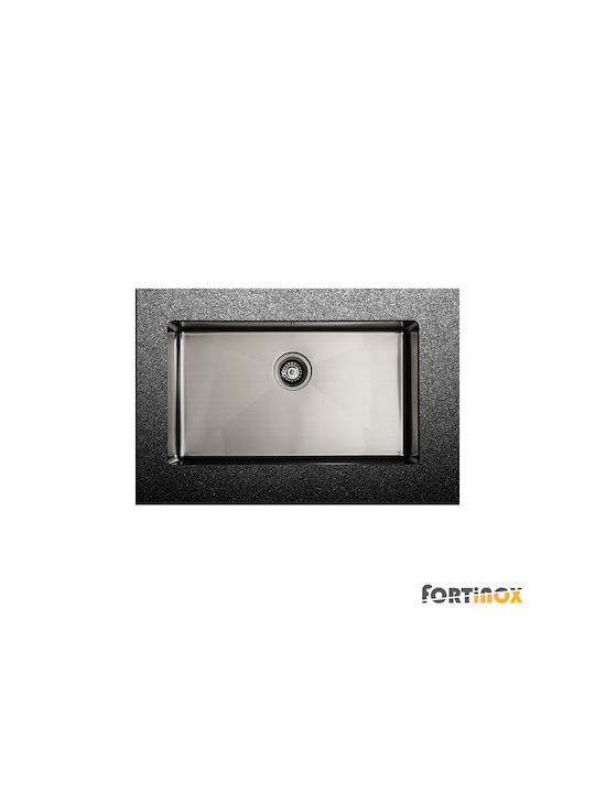 Fortinox Υποκαθήμενος Νεροχύτης Inox Brushed Μ75xΠ44cm Μαύρος