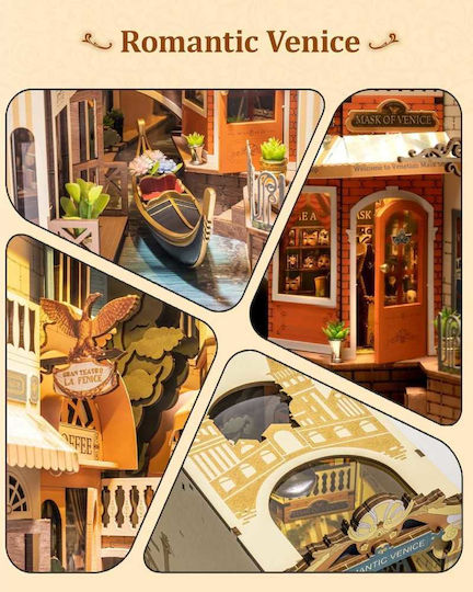 Rolife Construction Toy Wooden Stories in Books Romantic Venice Led Edition for Children 14+ Years