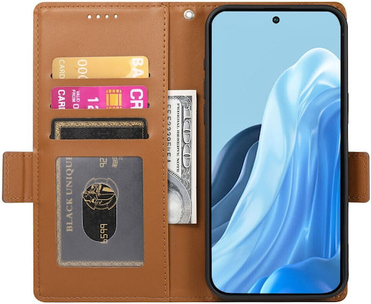 Dierfeng Book Δερματίνης / Σιλικόνης / Πλαστικό Καφέ (Samsung Galaxy M35 5G, DIERFENG)