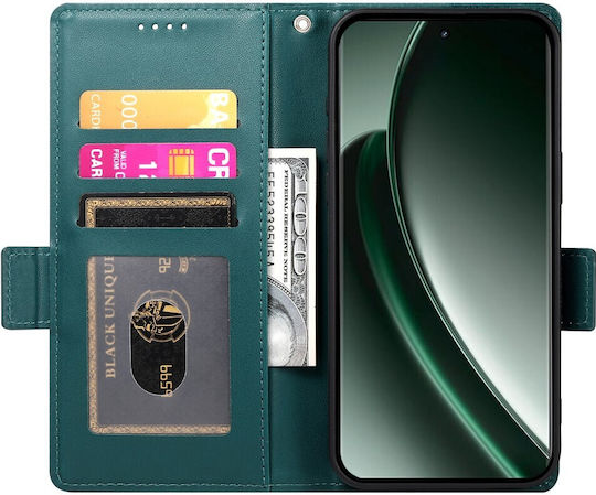 Dierfeng Book Piele artificială / Silicon / Plastic Verde (Realme GT 6)