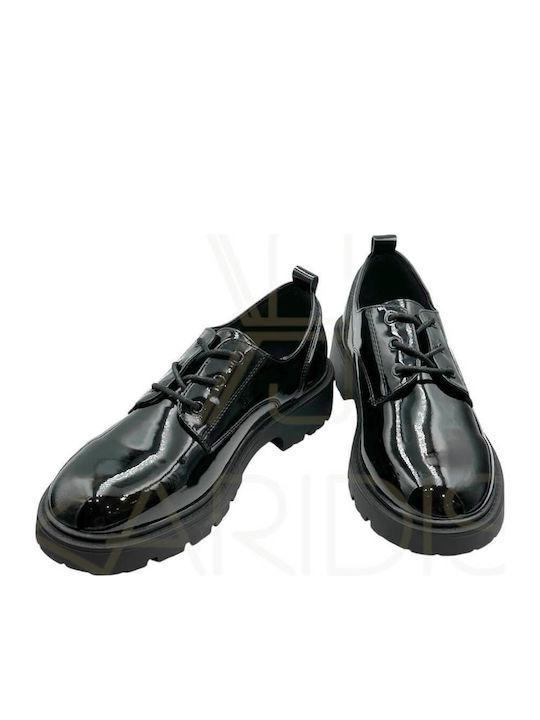 Women's Synthetic Leather Oxford Shoes Black