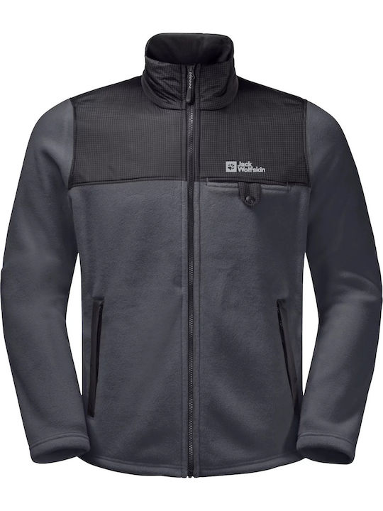 Cardigan Fleece pentru Bărbați Neagră